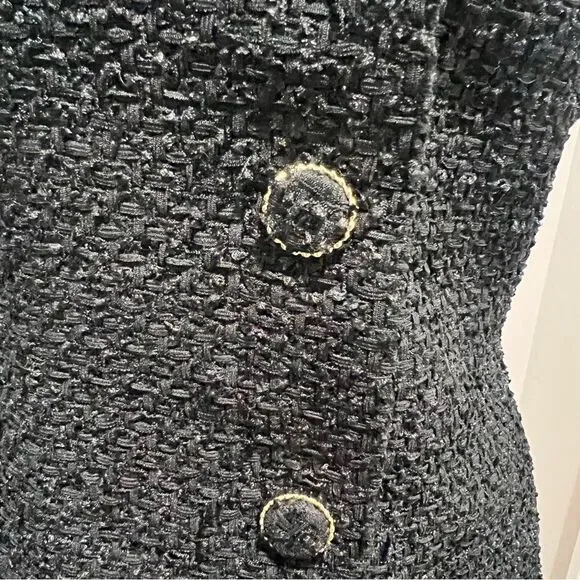 NWT Endless Rose Contrast Collar Tweed Mini Dress size xs women's with pockets!